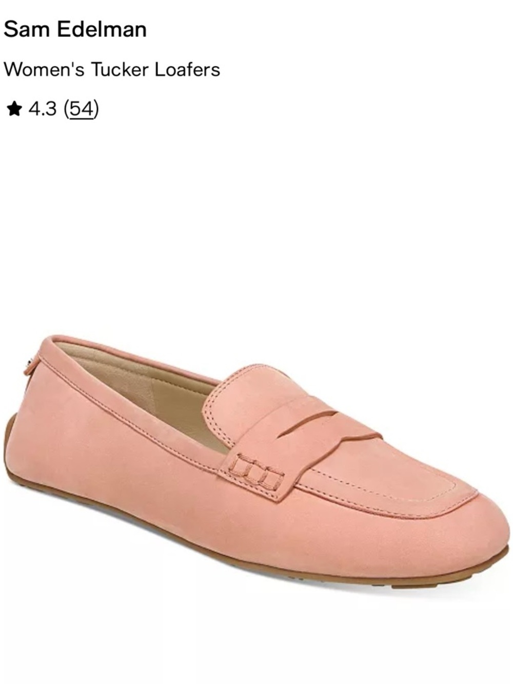 Sam Edelman Tucker Penny Loafers 9 Canyon Clay Pink Suede Square Toe GUC Preppy